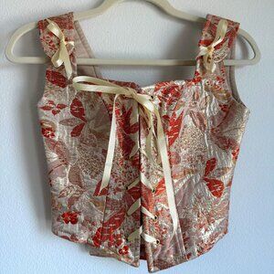 Renaissance Fair Corset Bodice in Peach Floral